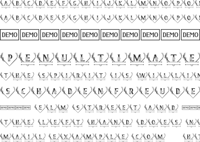 Sweety Camellia Monogram font preview