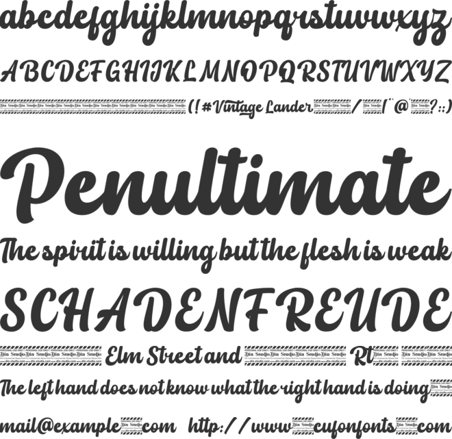 Vintage Lander personal use font preview