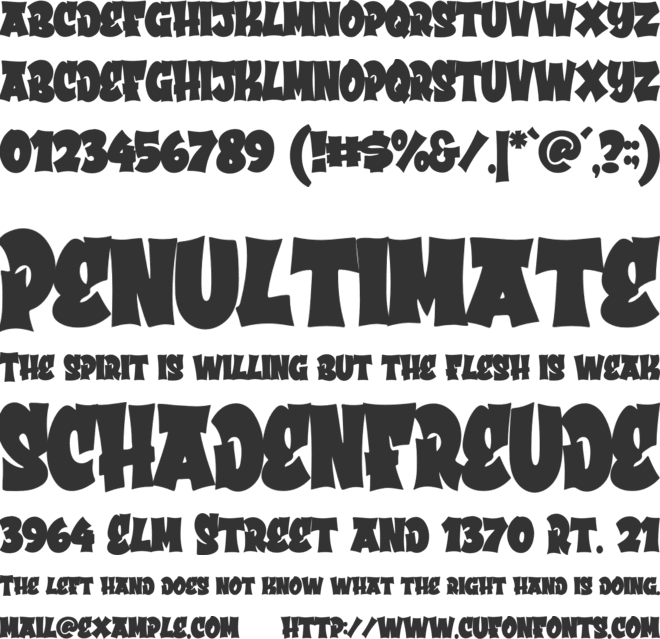 Bradwall font preview