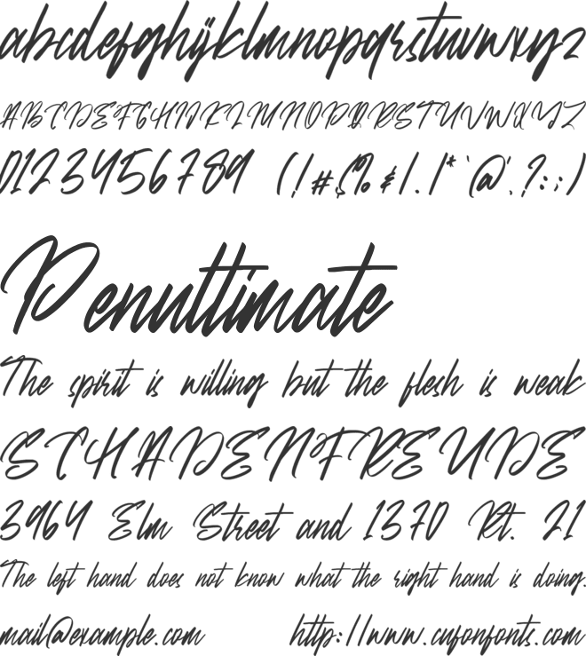 Contraban font preview