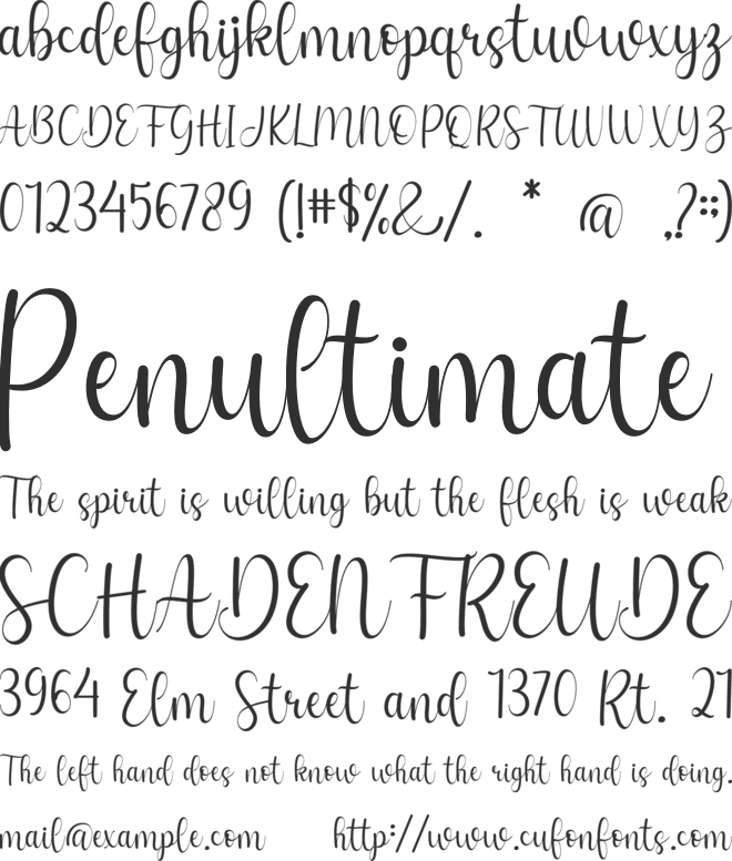 Carlina Peery font preview
