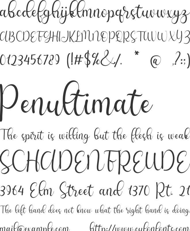 Adynda font preview