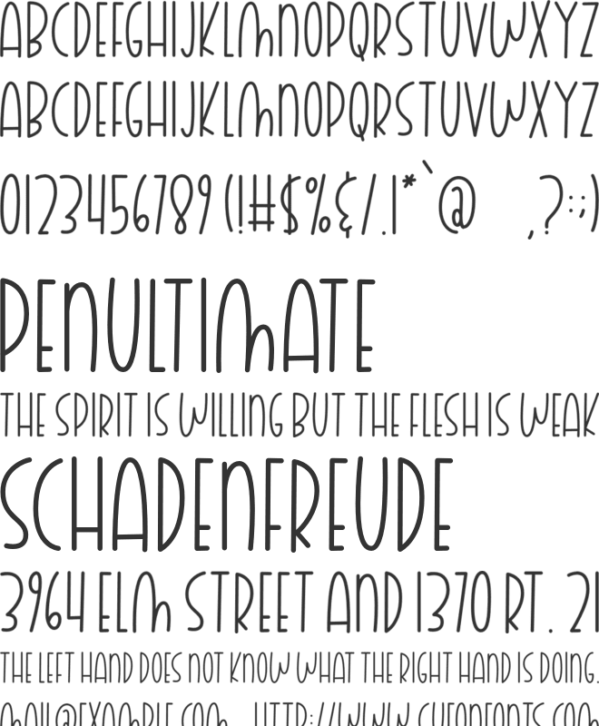 Calderock font preview