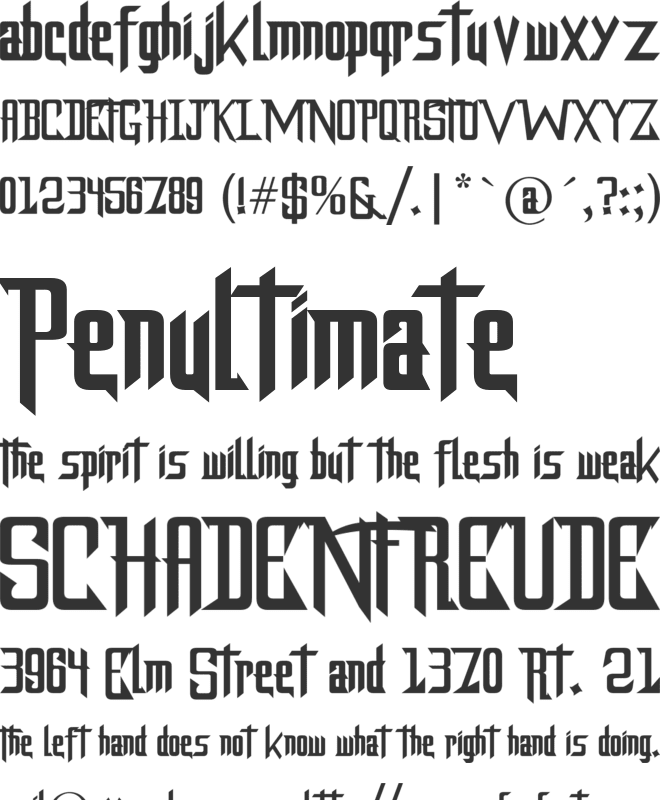 DragonForcE font preview