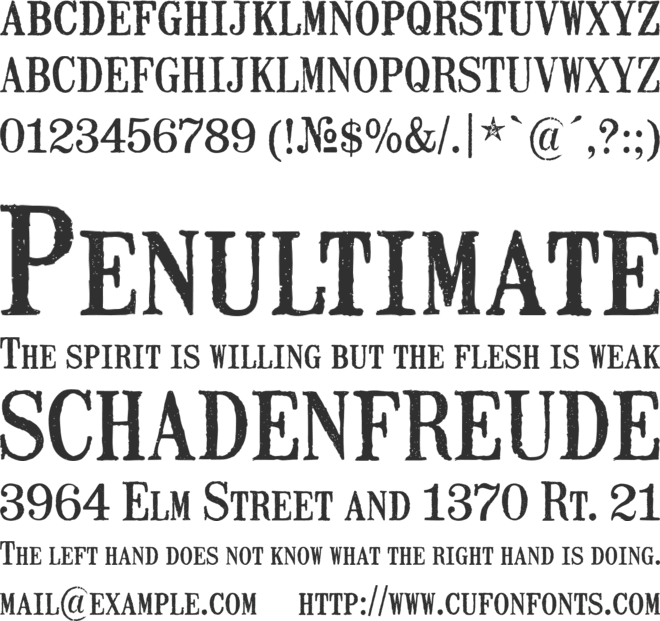 Mailart Rubberstamp font preview