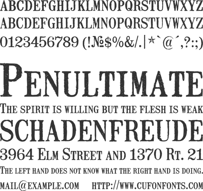 Mailart Rubberstamp font preview