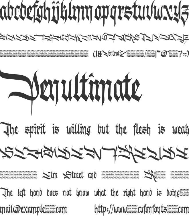 Ventralie personal use font preview