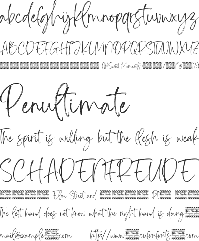 Sweet Moments personal use font preview