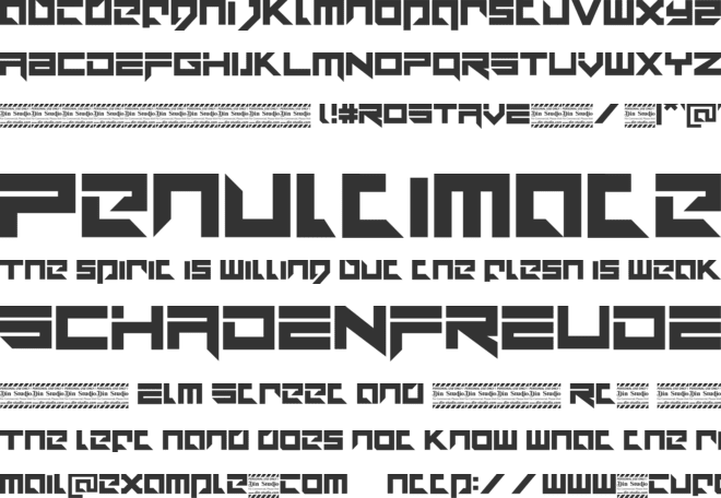 Rostave Personal Use font preview