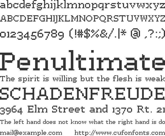 PF Westa Seven font preview