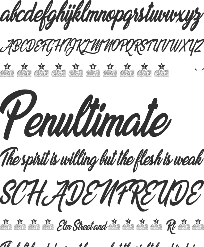 Beautiful Lovers Personal Use font preview