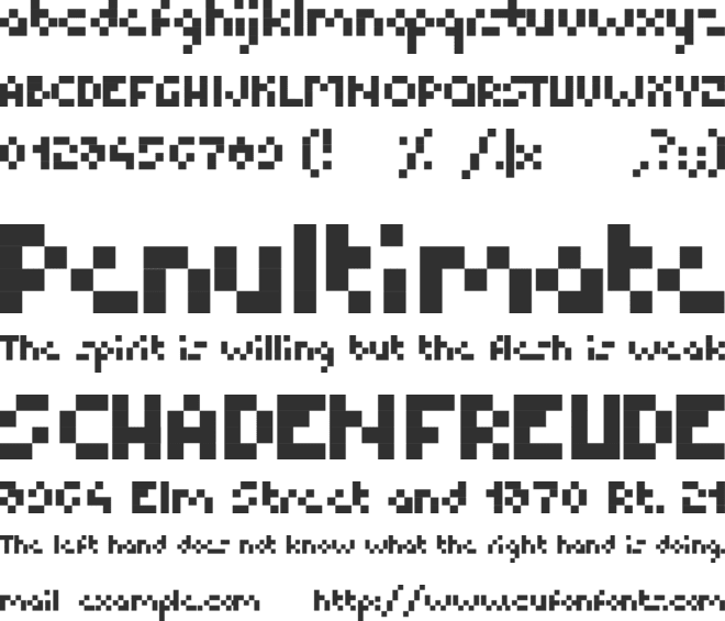 B.M. Pixel font preview