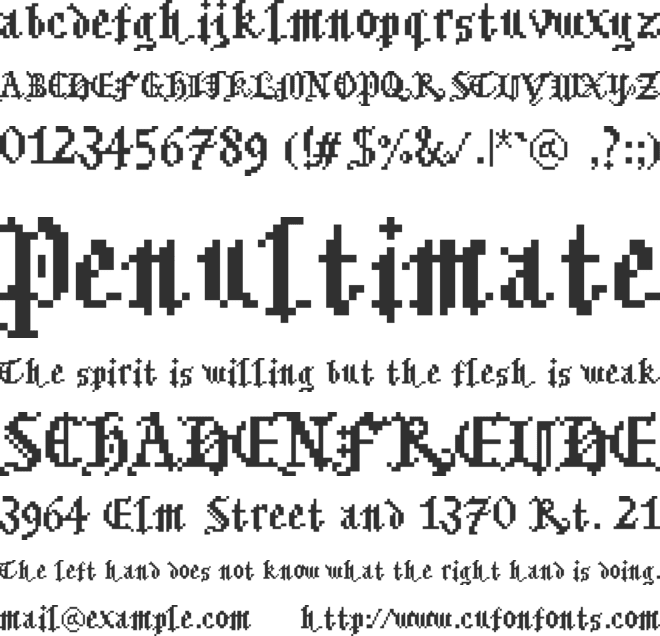 Bitmgothic font preview
