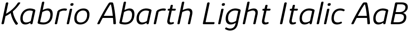 Kabrio Abarth Light Italic font