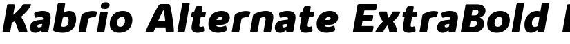 Kabrio Alternate ExtraBold Italic font