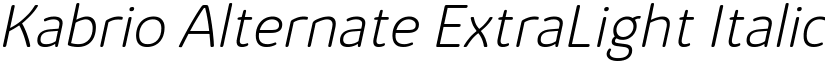 Kabrio Alternate ExtraLight Italic font