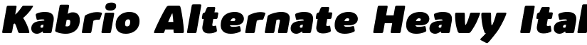 Kabrio Alternate Heavy Italic font