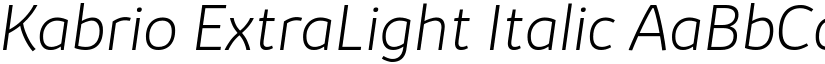 Kabrio ExtraLight Italic font