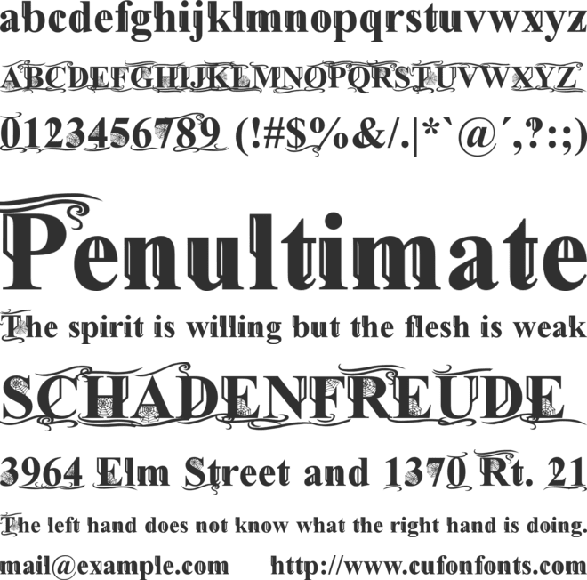 Times Old Attic font preview