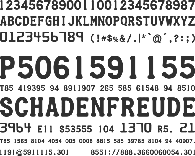 Credit Card font preview