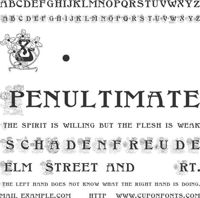 FloralCapsNouveau font preview