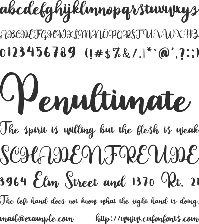 Harmony font preview