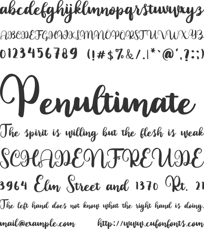 Harmony font preview