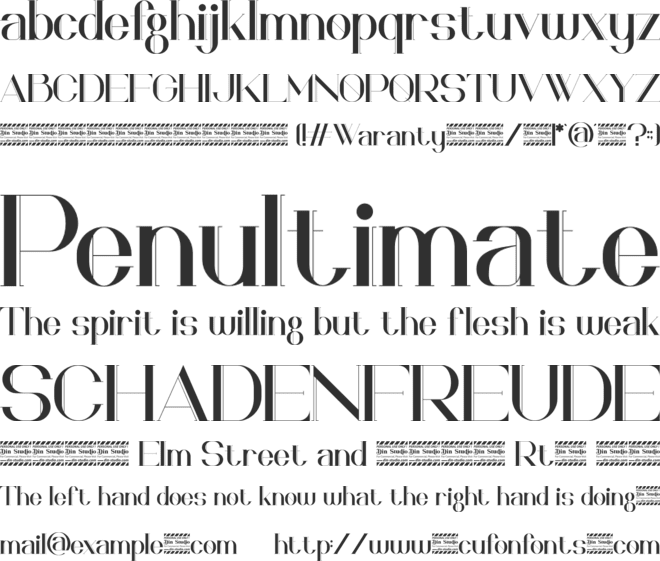 Waranty personal use font preview
