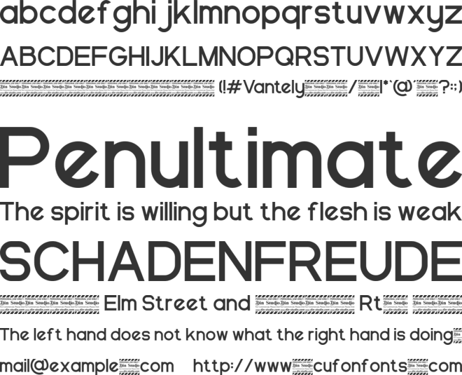 Vantely Personal use font preview