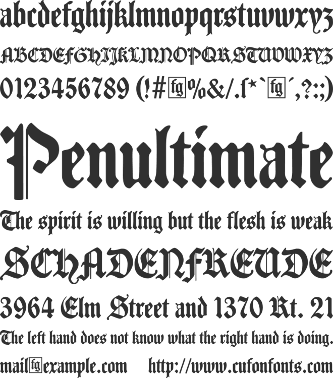 Traditio AH font preview