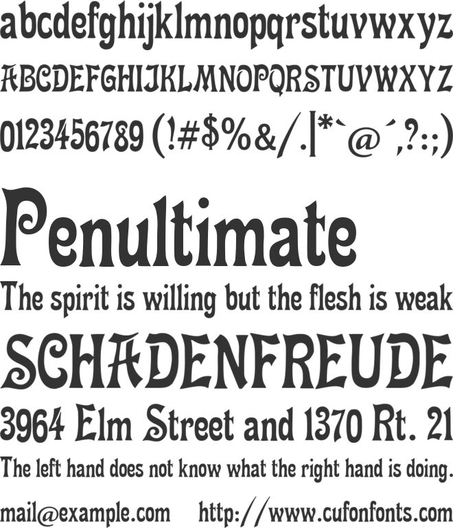 Fette Mikado font preview