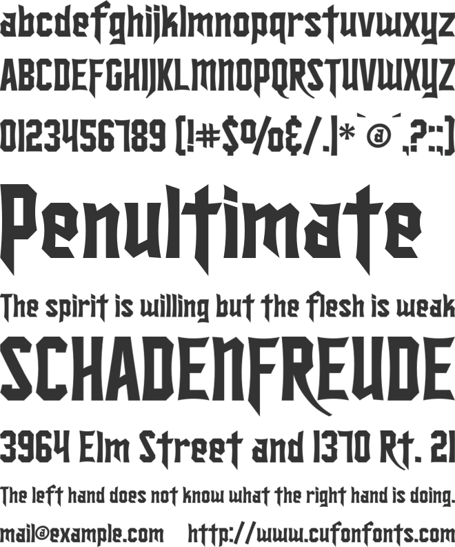 SF Ironsides font preview