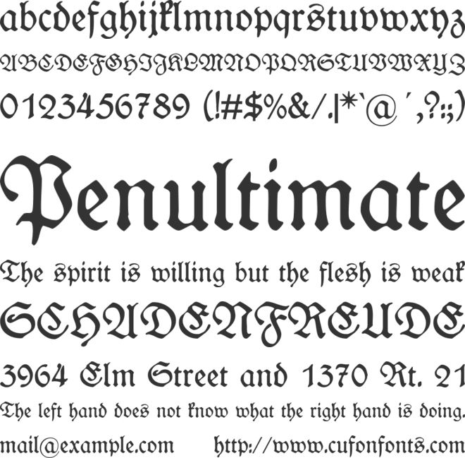 WieynkFraktur font preview