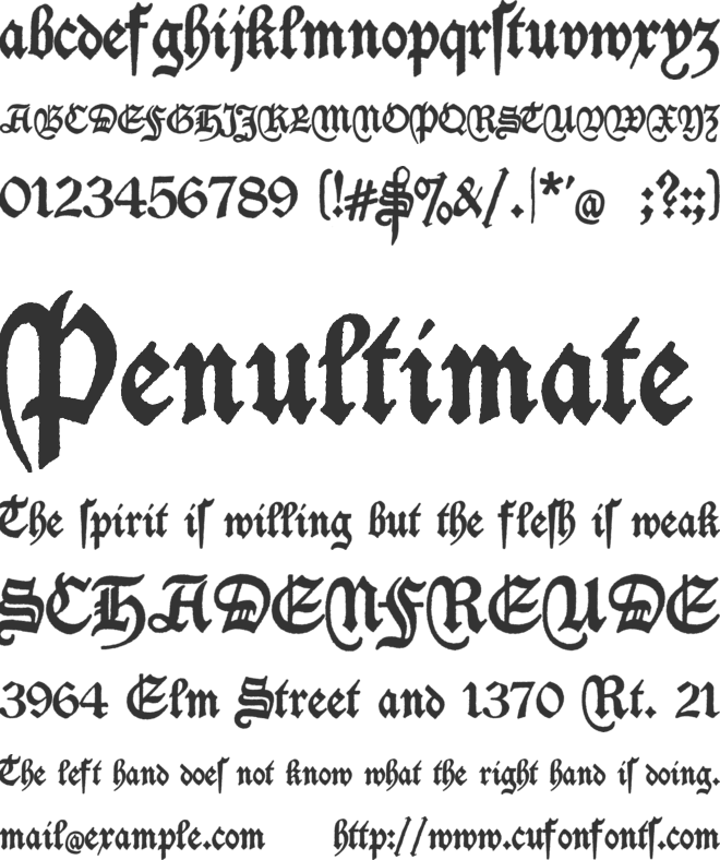 Deutschische font preview