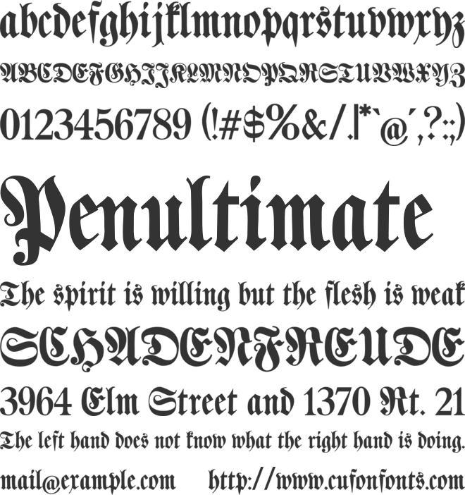 Klaber Fraktur font preview