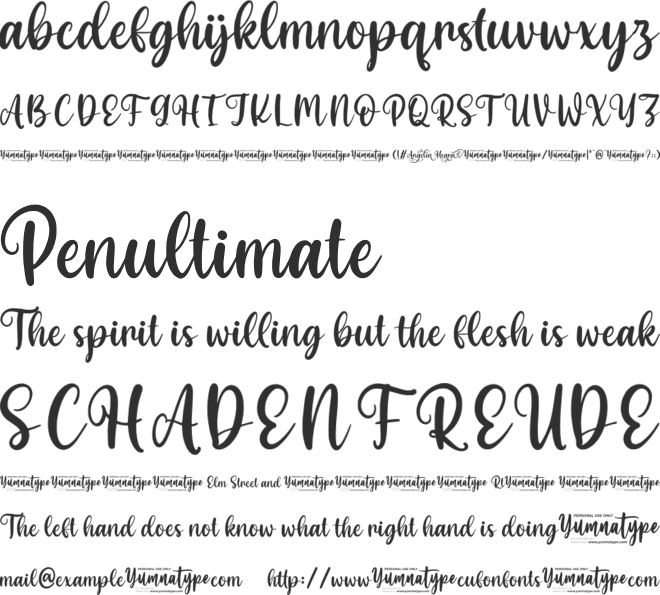 Angelin Heart Personal Use font preview
