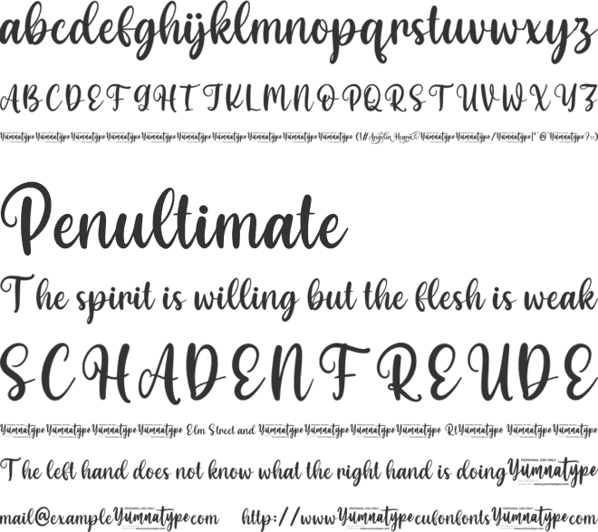 Angelin Heart Personal Use font preview