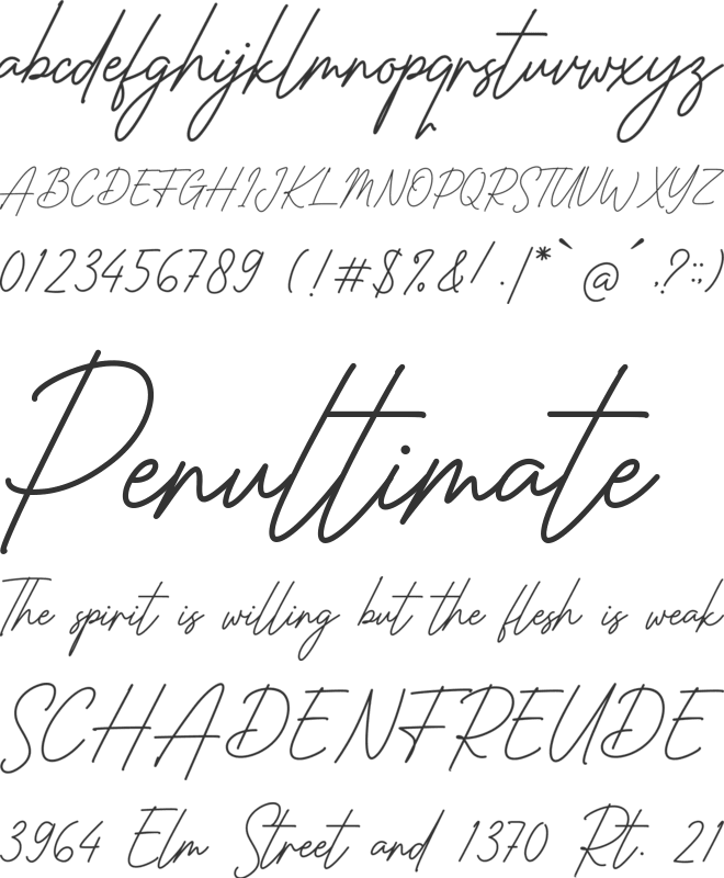 Chemistry font preview