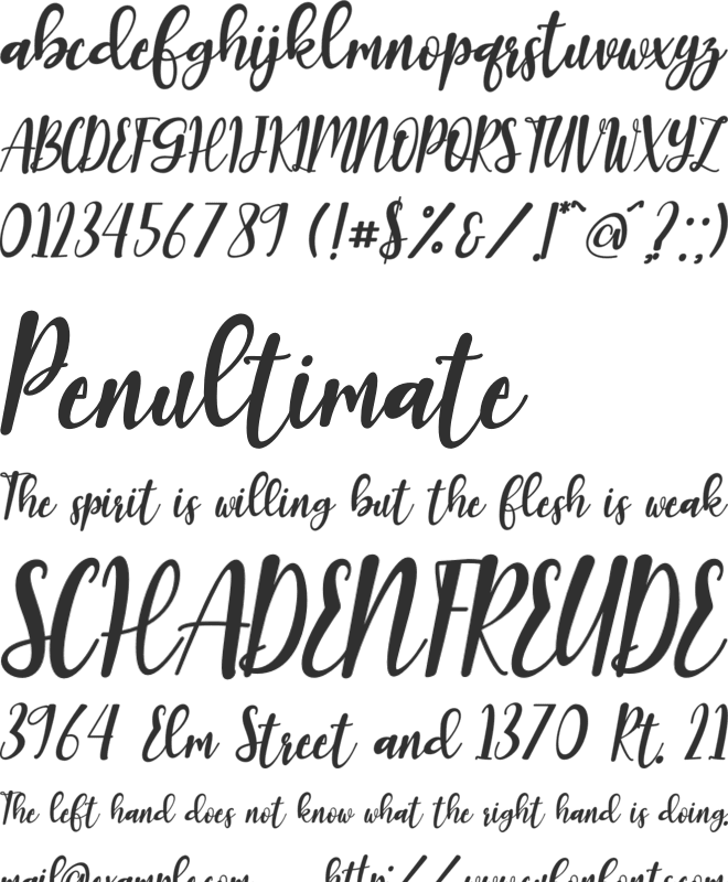 Romantic Robusta font preview