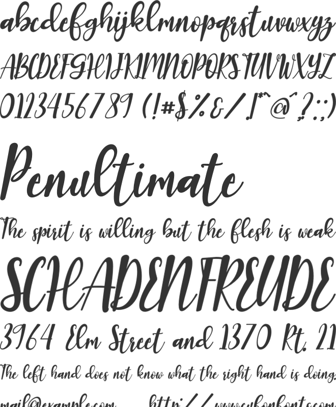 Romantic Robusta font preview