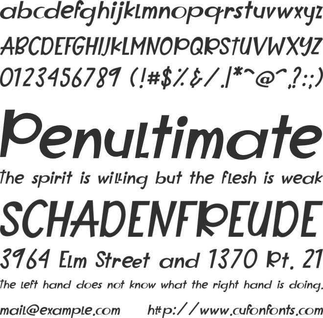 Silly Story font preview