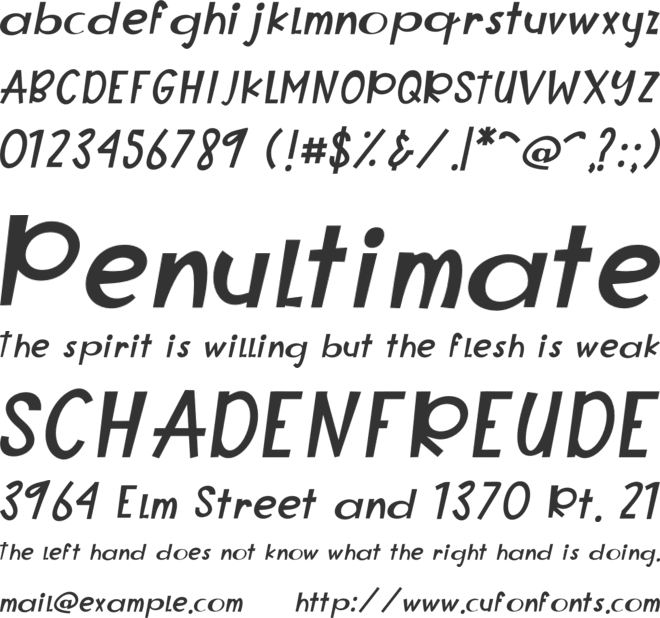 Silly Story font preview