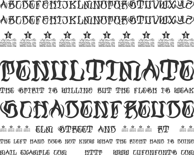 Black Ball Tattoo Personal Use font preview