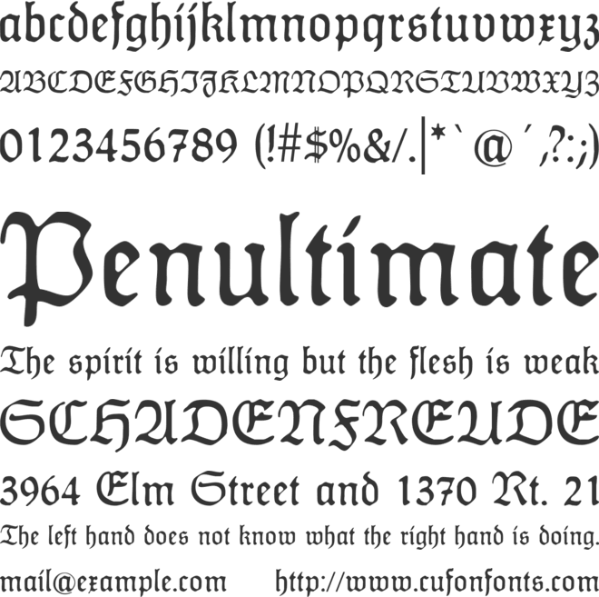 HumboldtFraktur font preview