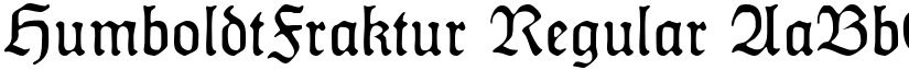HumboldtFraktur Regular font