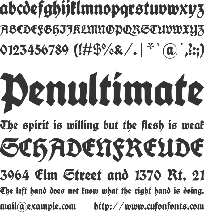 Fette deutsche Schrift font preview