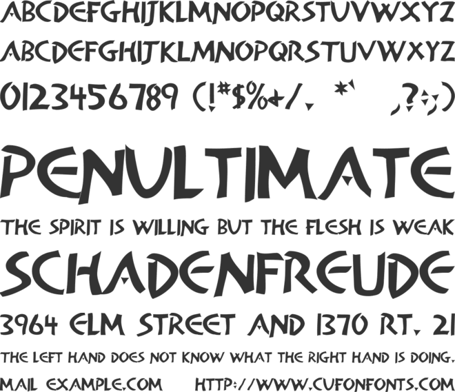 Alan Den font preview