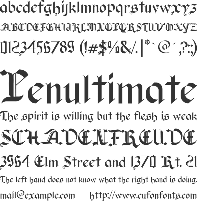 Old Wise Lord font preview