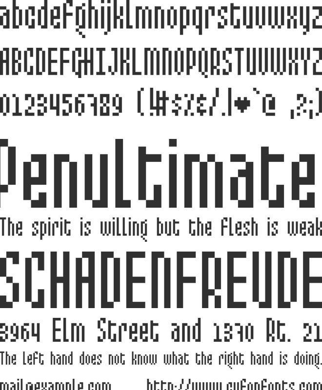 Mixelate font preview