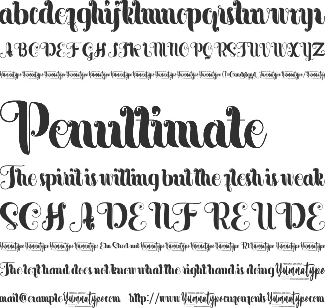 Candyland Personal Use font preview